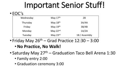 Important Senior Stuff!