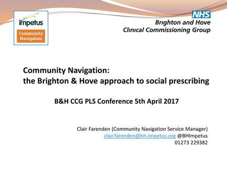 B&H CCG PLS Conference 5th April 2017