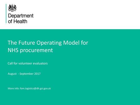 The Future Operating Model for NHS procurement