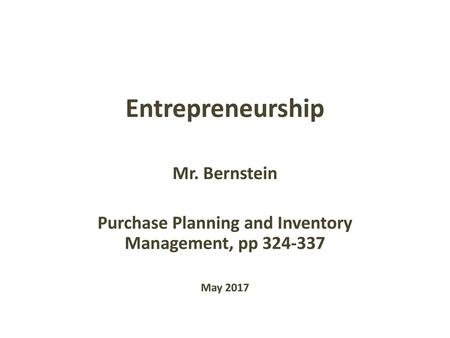 Purchase Planning and Inventory Management, pp