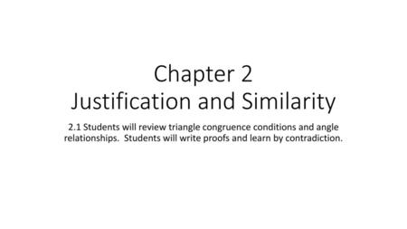 Chapter 2 Justification and Similarity