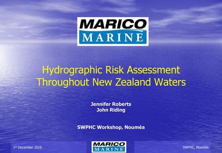 Hydrographic Risk Assessment Throughout New Zealand Waters