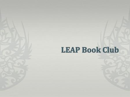 LEAP Book Club.