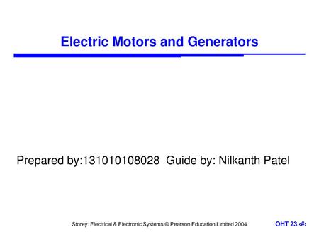 Electric Motors and Generators