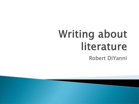 Writing about literature