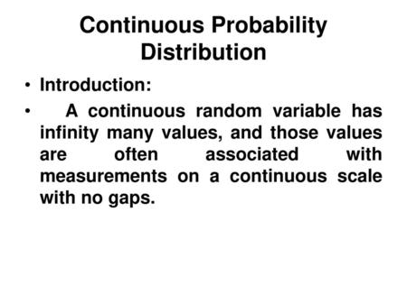 Continuous Probability Distribution