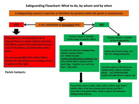 Safeguarding Flowchart: What to do, by whom and by when YES NO