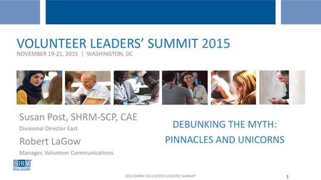 VOLUNTEER LEADERS’ SUMMIT 2015 NOVEMBER 19-21, 2015 | WASHINGTON, DC