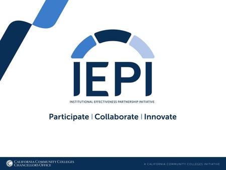 Institutional Effectiveness Partnership Initiative