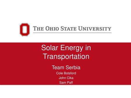 Solar Energy in Transportation