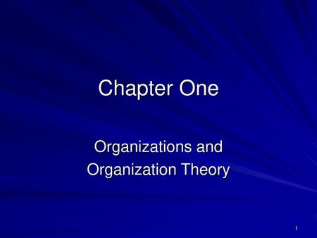 Organizations and Organization Theory