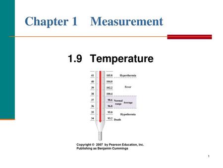 Chapter 1 Measurement 1.9 Temperature