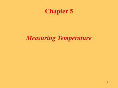 Measuring Temperature