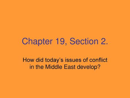 How did today’s issues of conflict in the Middle East develop?