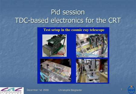 Pid session TDC-based electronics for the CRT