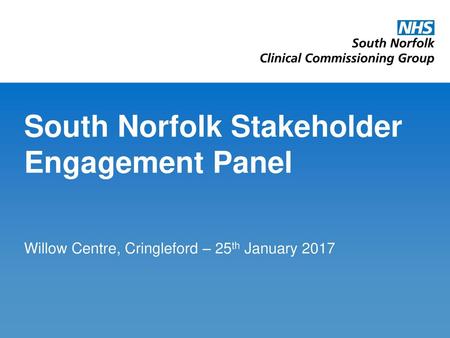 South Norfolk Stakeholder Engagement Panel