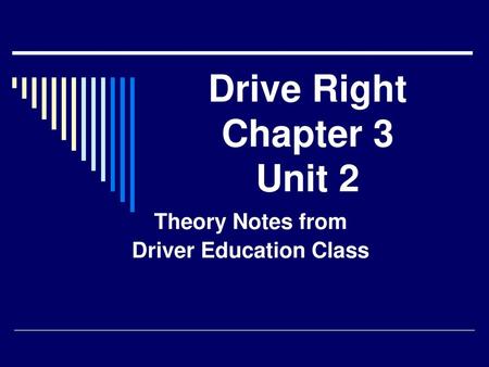 Drive Right Chapter 3 Unit 2