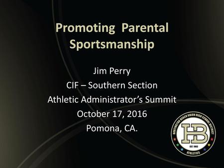 Promoting Parental Sportsmanship