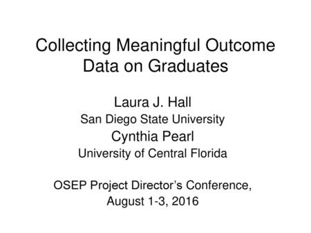 Collecting Meaningful Outcome Data on Graduates