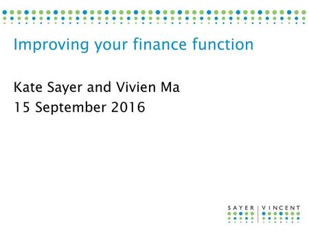 Improving your finance function