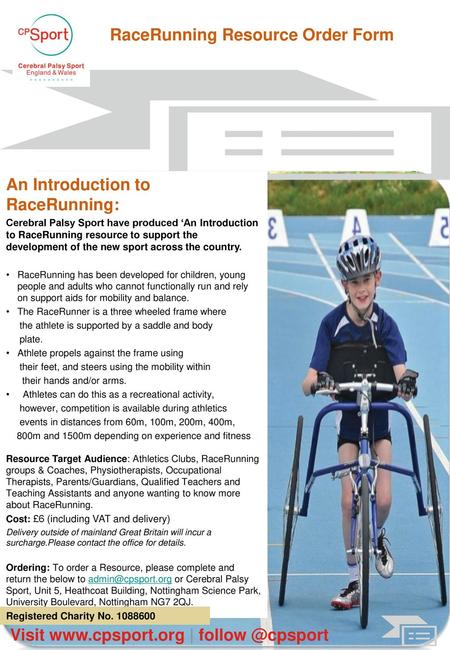 RaceRunning Resource Order Form