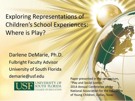 Darlene DeMarie, Ph.D. Fulbright Faculty Advisor