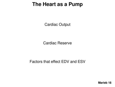 Factors that effect EDV and ESV