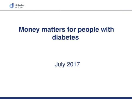 Money matters for people with diabetes