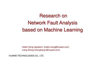 Network Fault Analysis based on Machine Learning