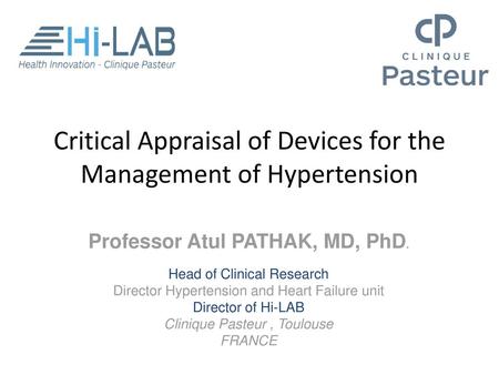 Critical Appraisal of Devices for the Management of Hypertension