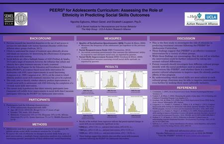 PEERS® for Adolescents Curriculum: Assessing the Role of