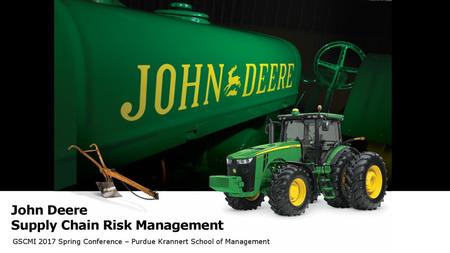 John Deere Supply Chain Risk Management