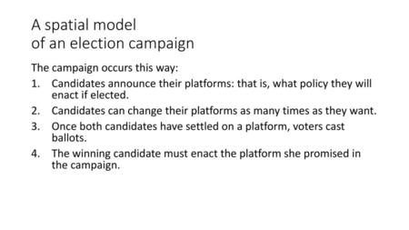 A spatial model of an election campaign