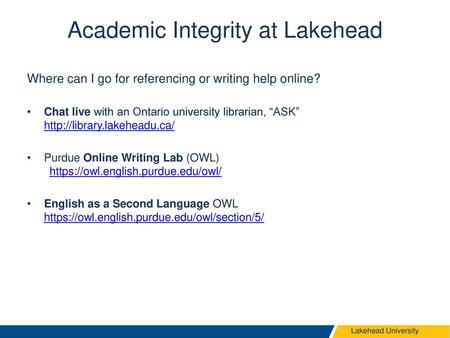 Academic Integrity at Lakehead