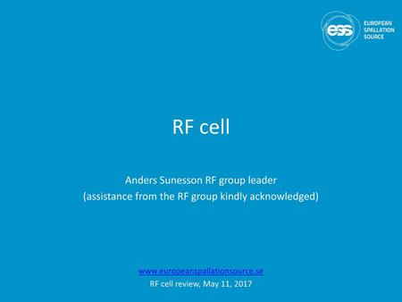 RF cell Anders Sunesson RF group leader