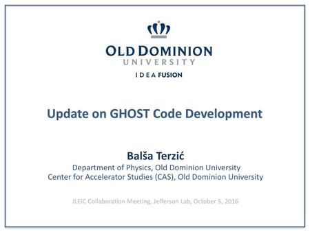 Update on GHOST Code Development