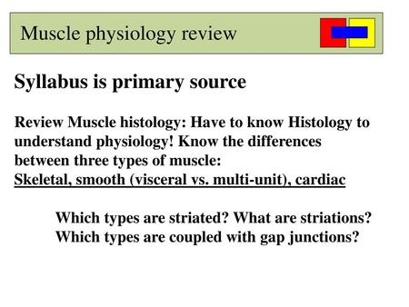 Muscle physiology review