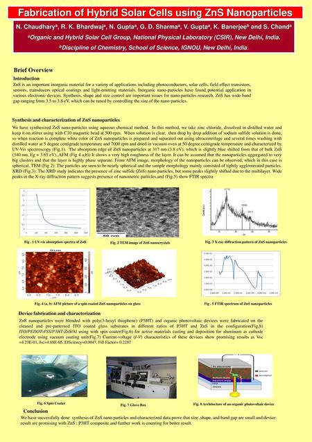 Fabrication of Hybrid Solar Cells using ZnS Nanoparticles