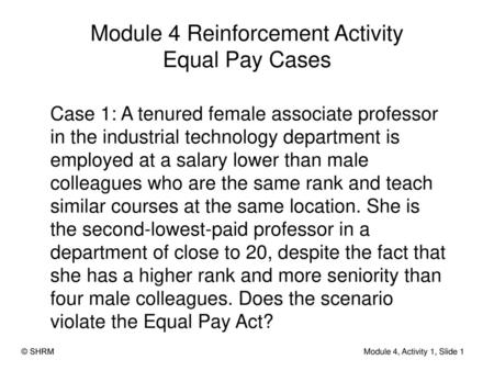 Module 4 Reinforcement Activity Equal Pay Cases