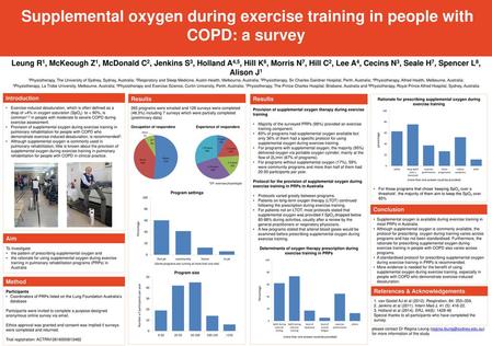 Rationale for prescribing supplemental oxygen during exercise training