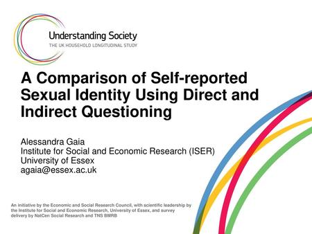 A Comparison of Self-reported Sexual Identity Using Direct and Indirect Questioning Alessandra Gaia Institute for Social and Economic Research (ISER)