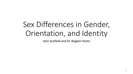 Sex Differences in Gender, Orientation, and Identity