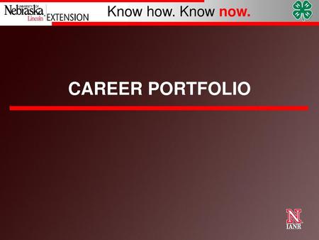 CAREER PORTFOLIO.