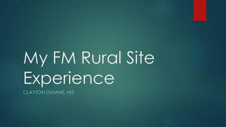 My FM Rural Site Experience