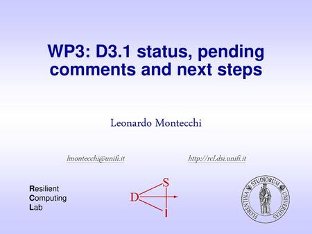 WP3: D3.1 status, pending comments and next steps