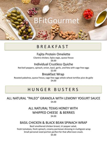 BFitGourmet BREAKFAST HUNGER BUSTERS Fajita Protein Omelette