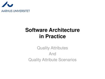 Software Architecture in Practice