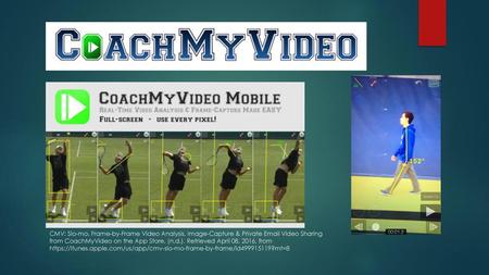 CMV: Slo-mo, Frame-by-Frame Video Analysis, Image-Capture & Private Email Video Sharing from CoachMyVideo on the App Store. (n.d.). Retrieved April 08,