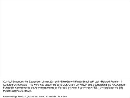 Figure 1. Effect of the glucocorticoid (GC) cortisol at 1μ m on mac25/IGFBP-rP1 mRNA expression in cultures of Ob cells treated for 2, 6, 24, or 48 h.