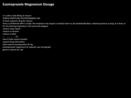 Esomeprazole Magnesium Dosage